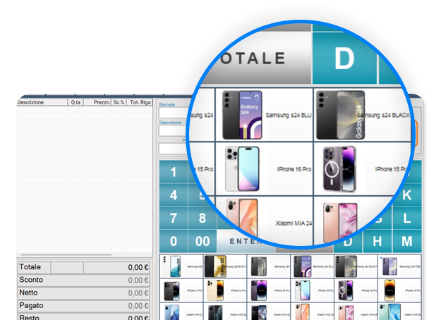 registratore di cassa con gestione magazzino